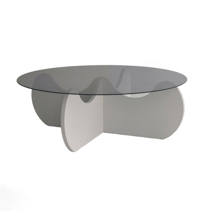 Hanah Home Mesa de Centro Himalayas Blanca con Cristal Templado Hanah Home Mesa de Centro Himalayas Blanca con Cristal Templado